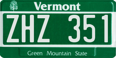 VT license plate ZHZ351