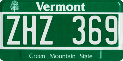 VT license plate ZHZ369