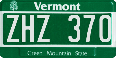 VT license plate ZHZ370