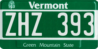 VT license plate ZHZ393
