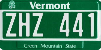 VT license plate ZHZ441
