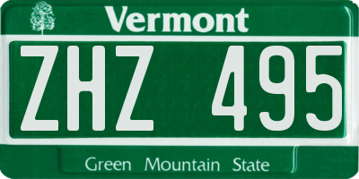 VT license plate ZHZ495
