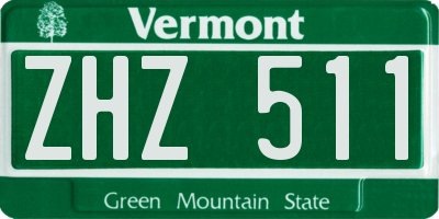 VT license plate ZHZ511