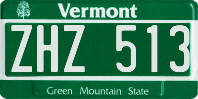 VT license plate ZHZ513