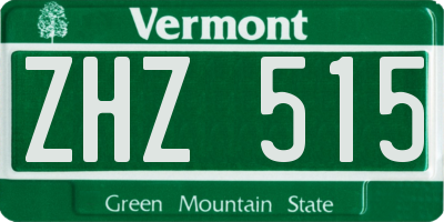 VT license plate ZHZ515