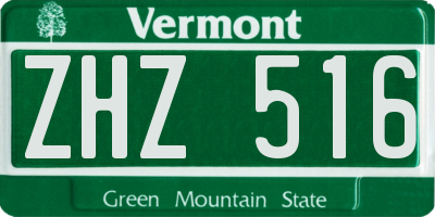 VT license plate ZHZ516