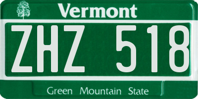 VT license plate ZHZ518