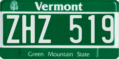 VT license plate ZHZ519