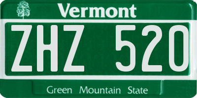 VT license plate ZHZ520