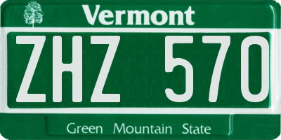 VT license plate ZHZ570