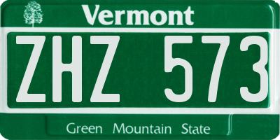 VT license plate ZHZ573