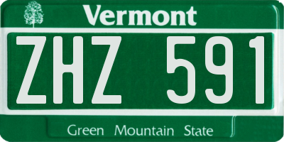 VT license plate ZHZ591