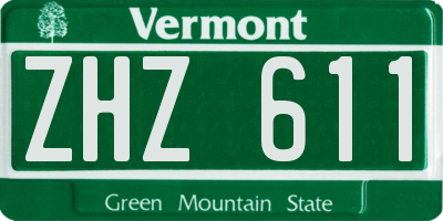 VT license plate ZHZ611