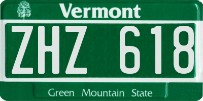 VT license plate ZHZ618