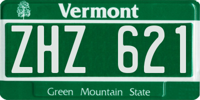 VT license plate ZHZ621