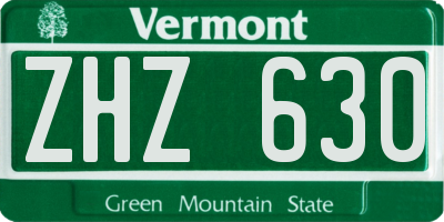VT license plate ZHZ630