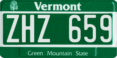VT license plate ZHZ659