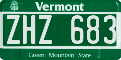 VT license plate ZHZ683