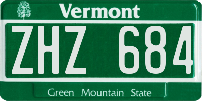 VT license plate ZHZ684