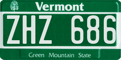 VT license plate ZHZ686
