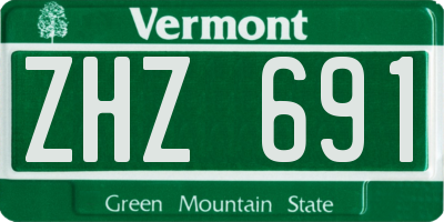 VT license plate ZHZ691