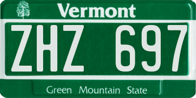 VT license plate ZHZ697