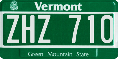 VT license plate ZHZ710