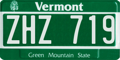 VT license plate ZHZ719