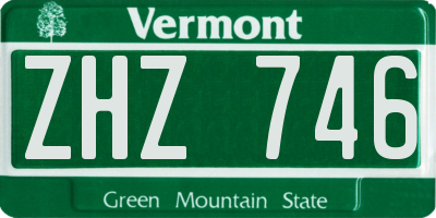 VT license plate ZHZ746