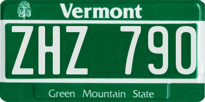 VT license plate ZHZ790