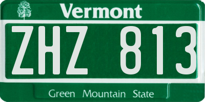 VT license plate ZHZ813