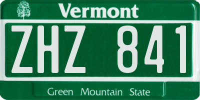 VT license plate ZHZ841