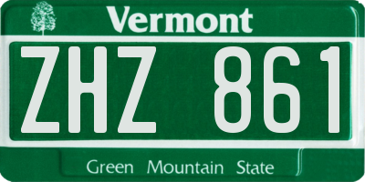 VT license plate ZHZ861