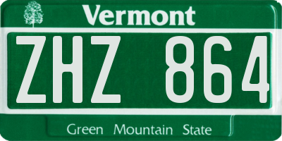 VT license plate ZHZ864