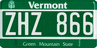 VT license plate ZHZ866