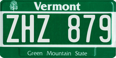 VT license plate ZHZ879