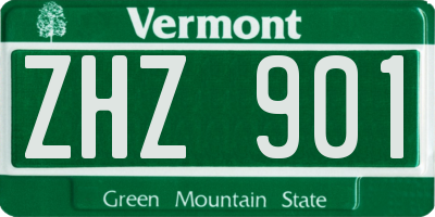 VT license plate ZHZ901