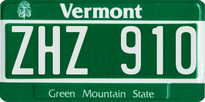 VT license plate ZHZ910