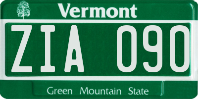 VT license plate ZIA090