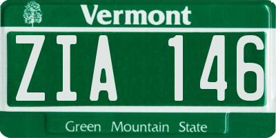 VT license plate ZIA146