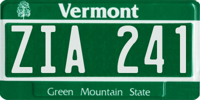 VT license plate ZIA241