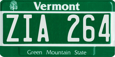 VT license plate ZIA264