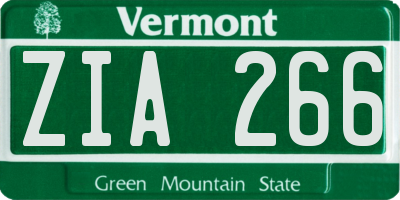VT license plate ZIA266