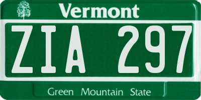 VT license plate ZIA297