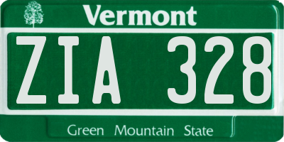 VT license plate ZIA328