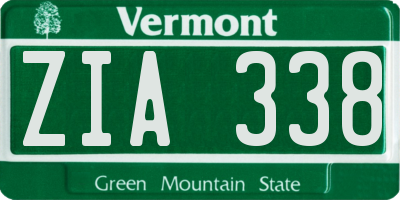 VT license plate ZIA338