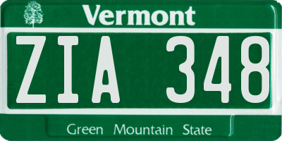 VT license plate ZIA348