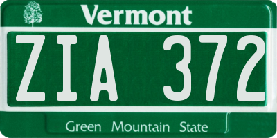 VT license plate ZIA372