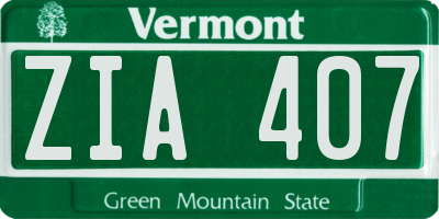 VT license plate ZIA407