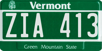 VT license plate ZIA413